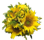 Buchet cununie helianthus si craspedia