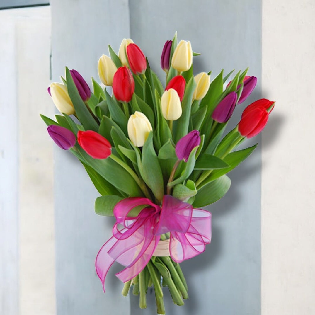 Buchet de primavara - mix de 19 lalele colorate