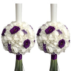 Lumanari de cununie hortensie si lisianthus