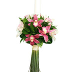 Lumanari nunta orhidee cymbidium alb si roz