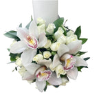 Lumanari cununie scurte minirose albe