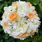 Bridal bouquet of peonies and roses