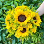 Buchet cununie helianthus si craspedia