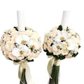 Lumanari cununie minirose crem si orhidee