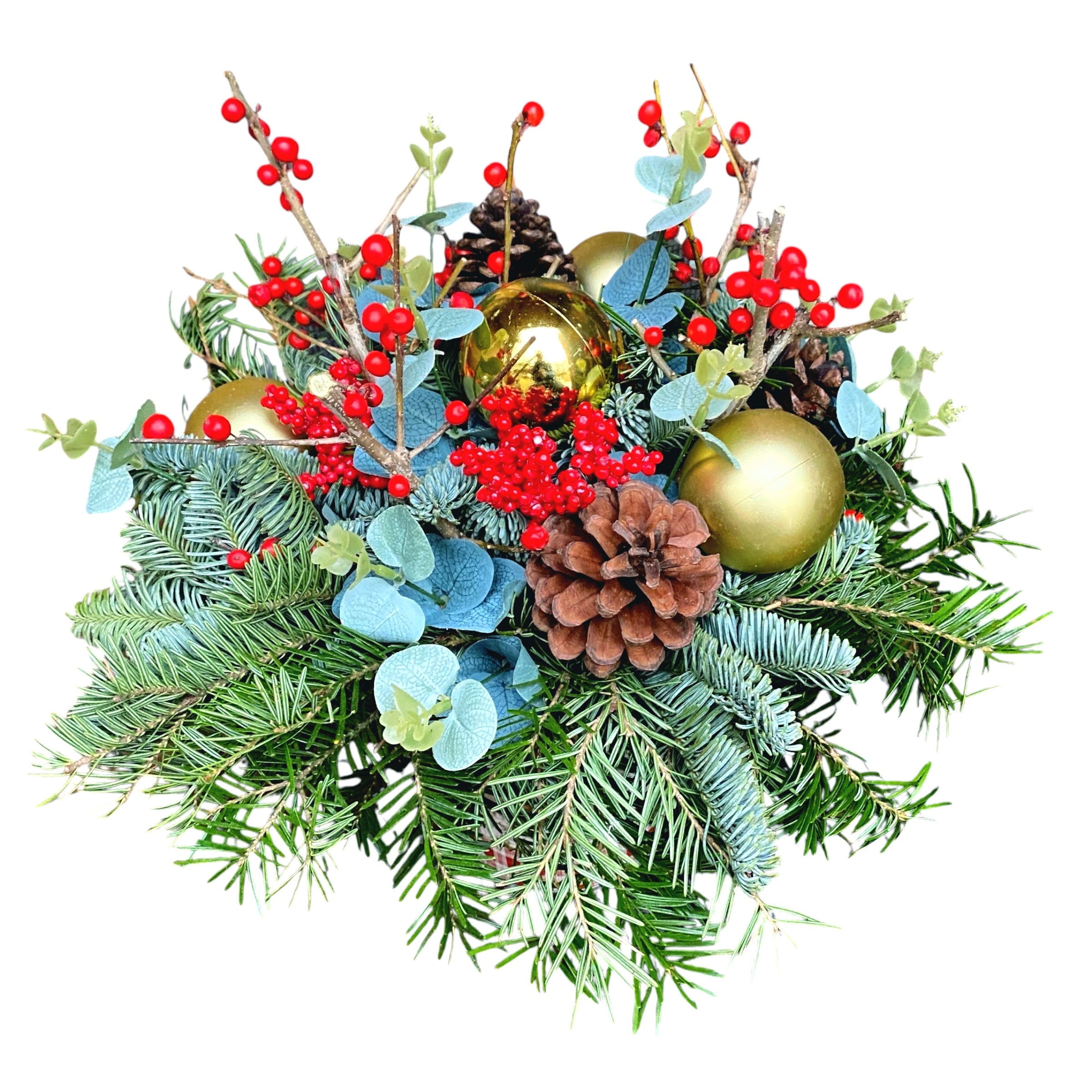 Aranjament de Craciun cu brad natural