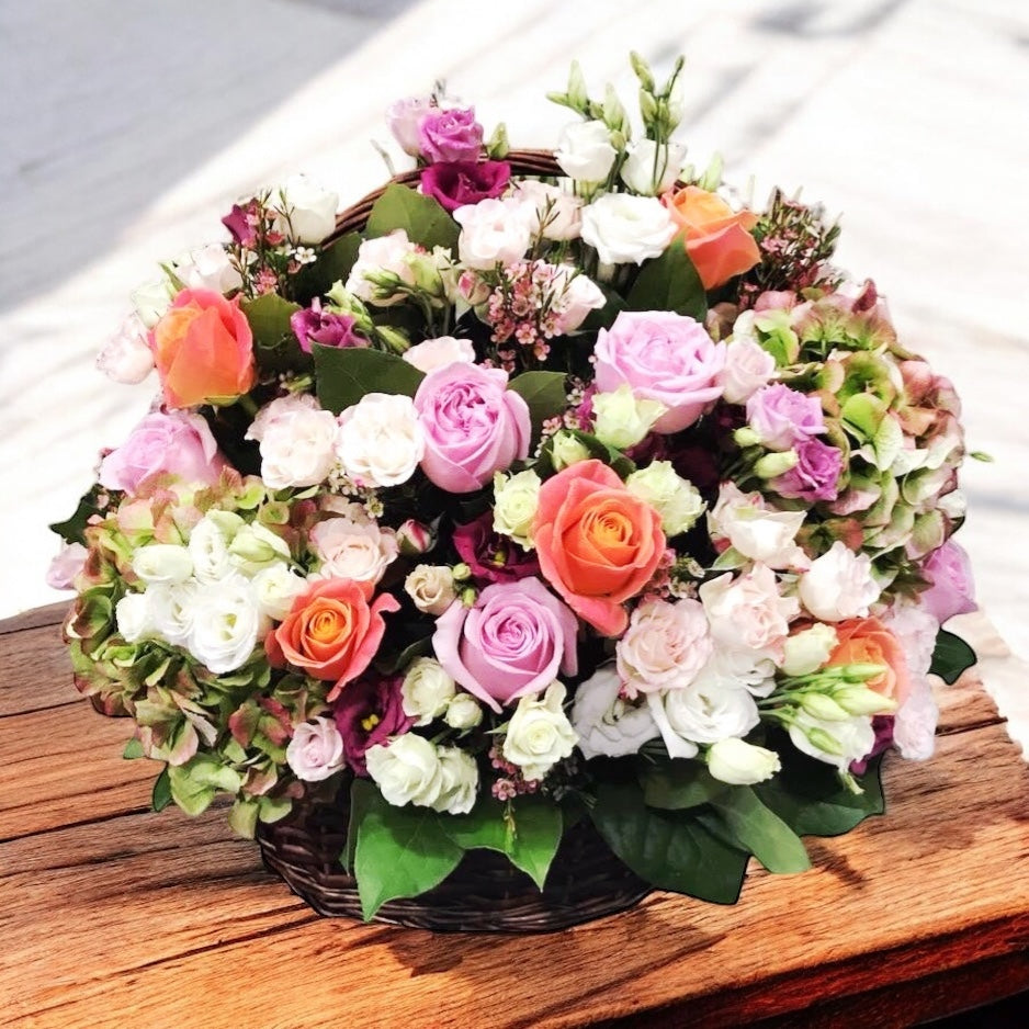Colorful XXL flower basket