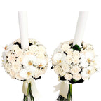 Lumanari cununie minirose crem si orhidee
