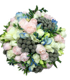 Buchet mireasa brunia si minirose