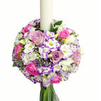 Lumanari nunta trandafiri, lisianthus si lavanda