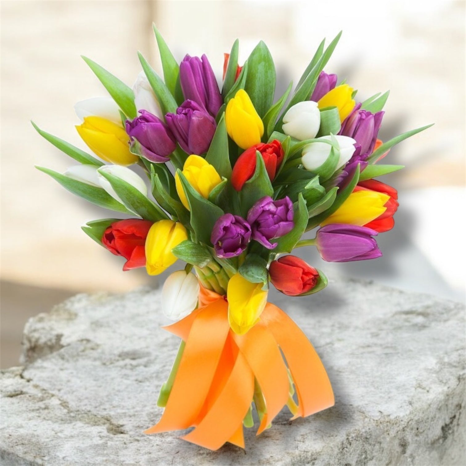 Buchet de 19 lalele colorate