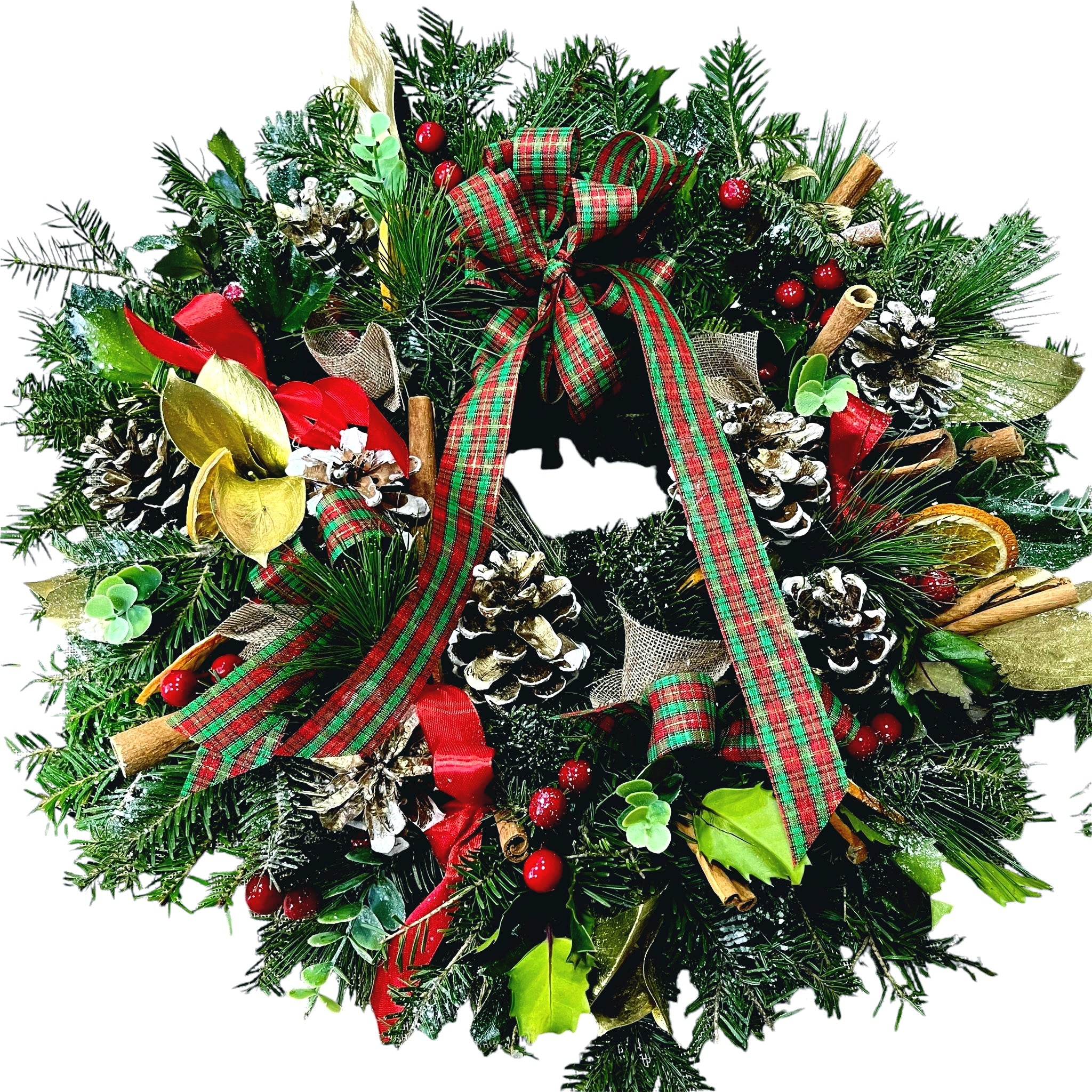 Coronita decorativa din brad impodobita