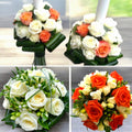 Wedding package with red, white and freesia roses