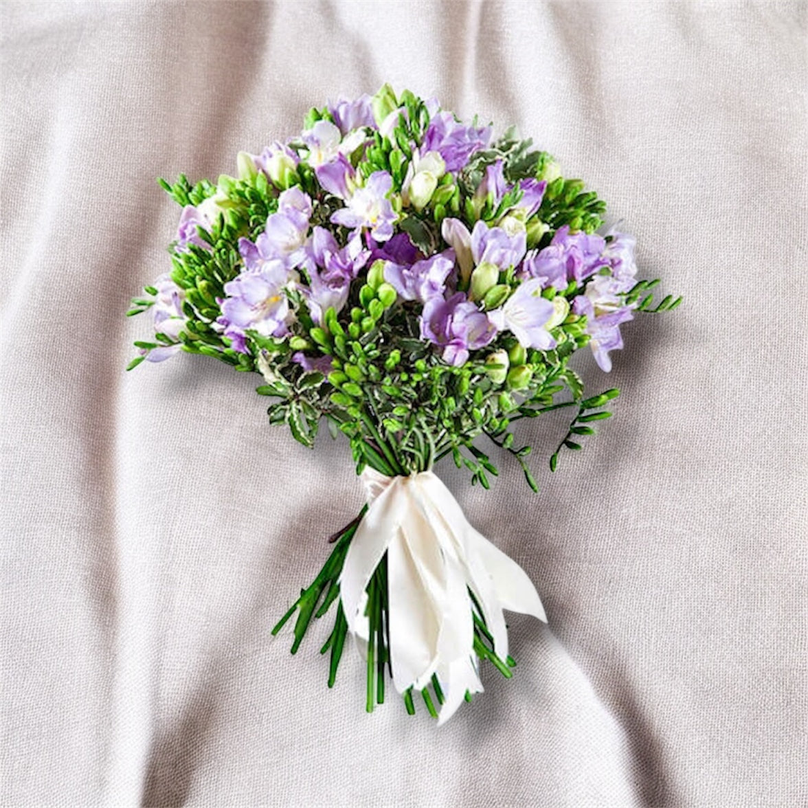 Bouquet of 49 purple freesias