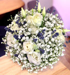 Buchet mireasa lavanda si floarea miresei