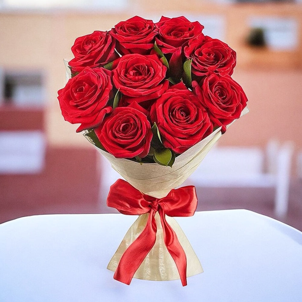 Buchet 9 trandafiri rosii