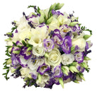 Buchet mireasa lisianthus si lavanda