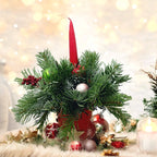 Aranjament de Craciun cu lumanare si brad natural