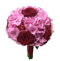 Buchet cununie hortensie roz si minirose