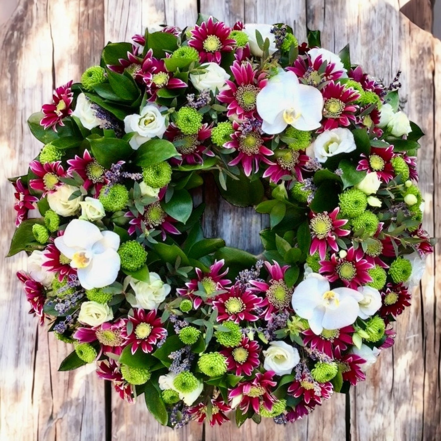 Coroana funerara rotunda crizantema