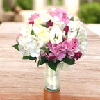 Bridal bouquet of white and pink hydrangea