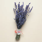 Bouquet of lavender flowers and martisor string