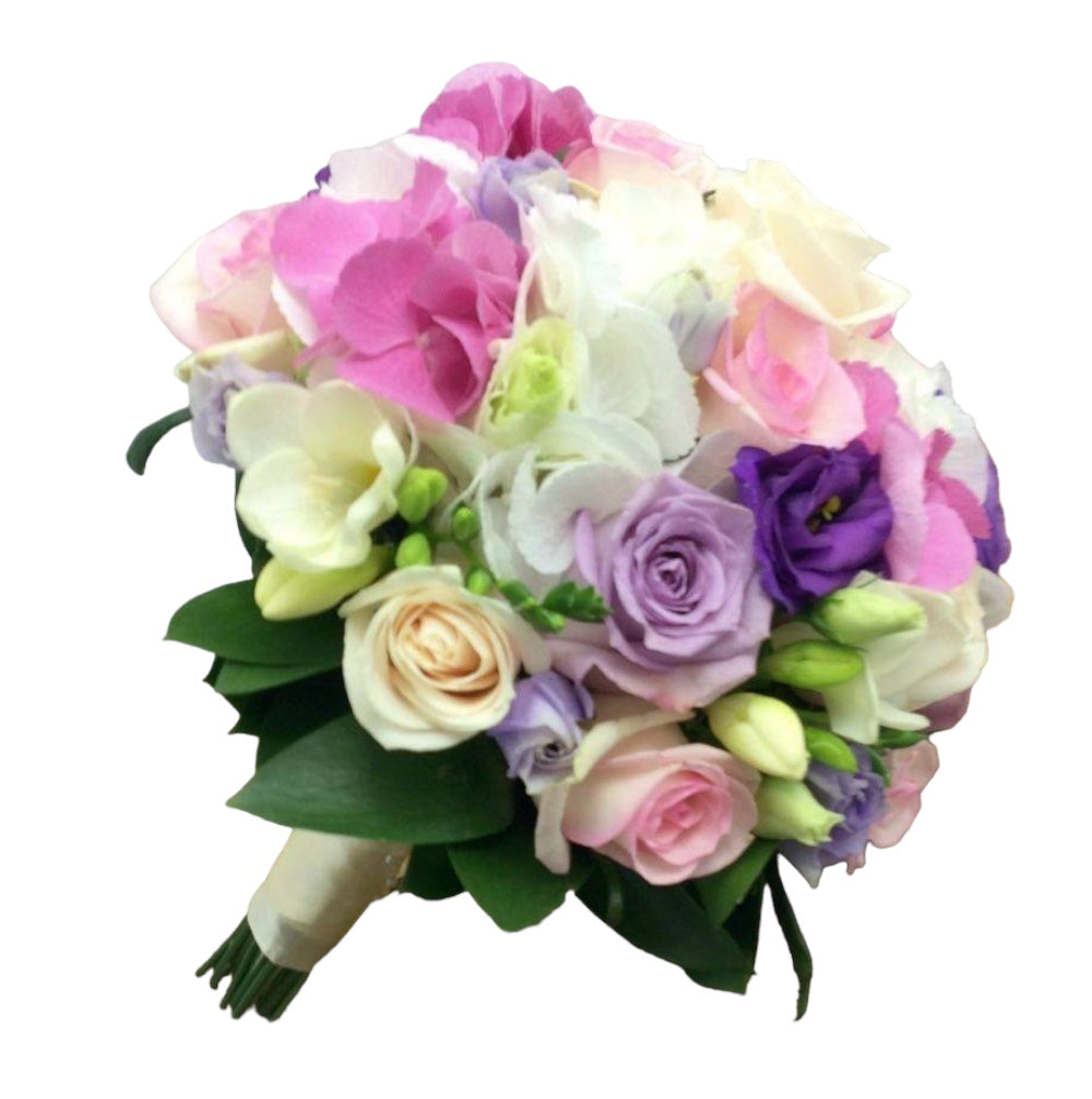 Buchet mireasa mix de flori pastel