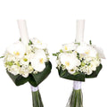 Ornithogalum and orchid wedding candles