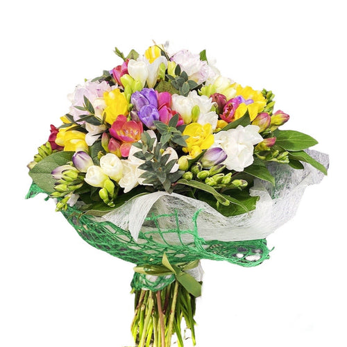 Buchet de primavara parfumat - mix de frezii colorate