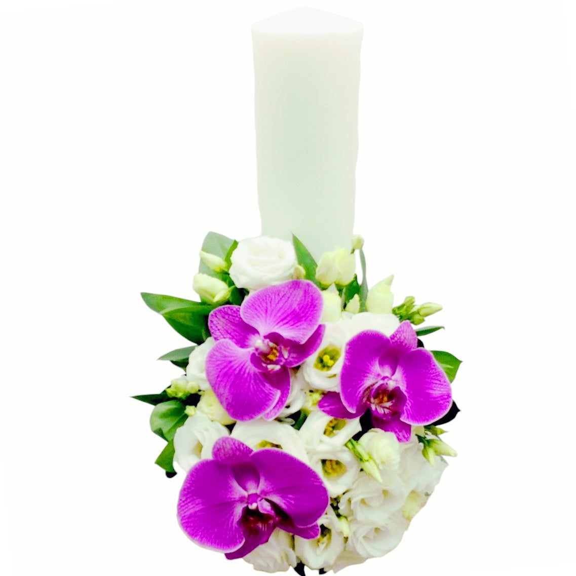 Lumanare botez scurta eleganta si spectaculoasa