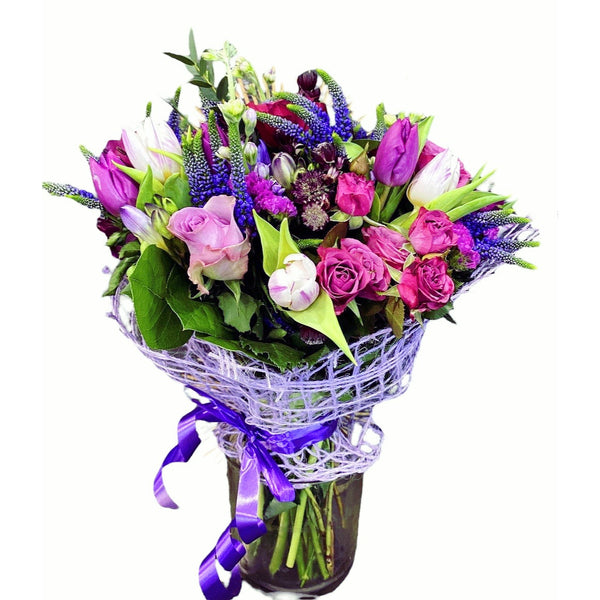 Spring bouquet - roses and freesias