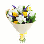 Buchet de trandafiri, lisianthus si veronica