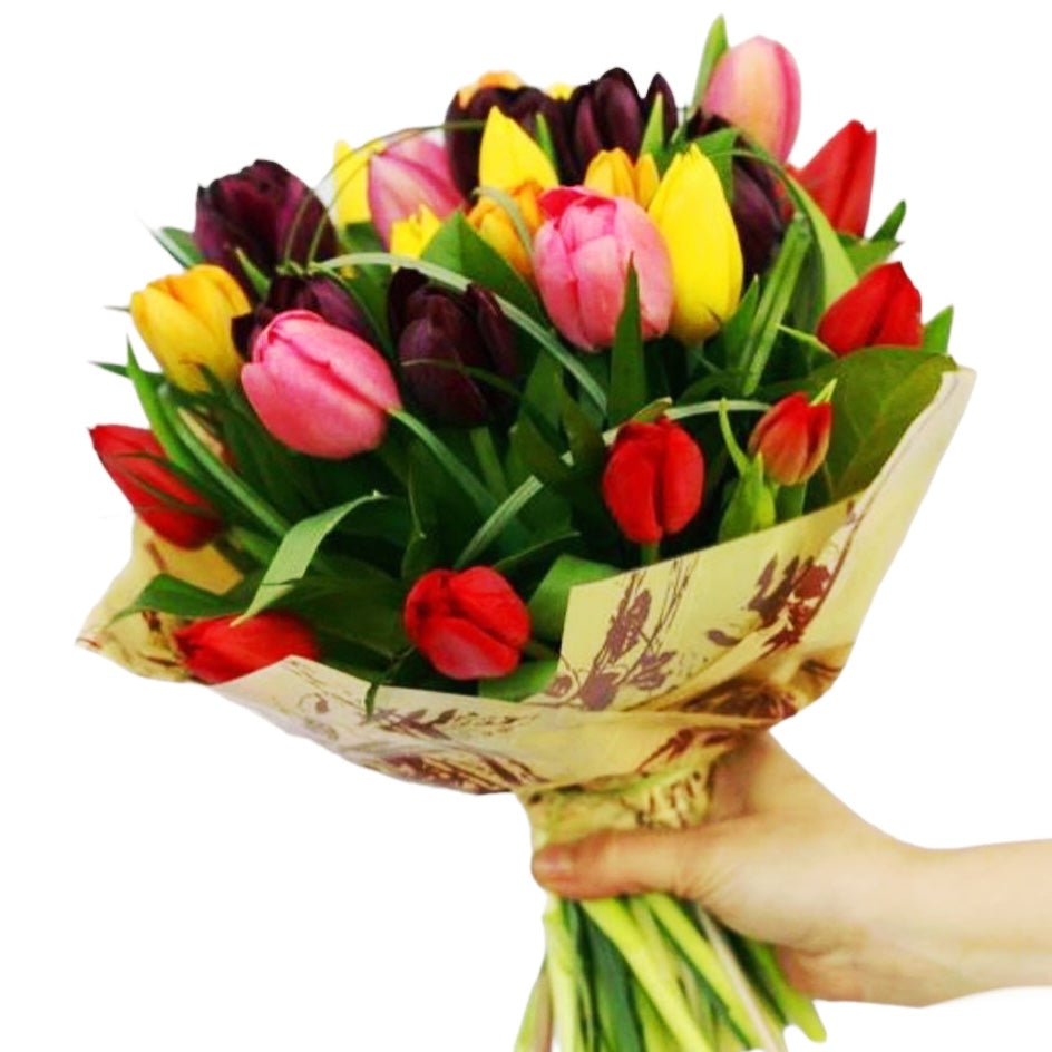 Buchet de primavara din mix de lalele