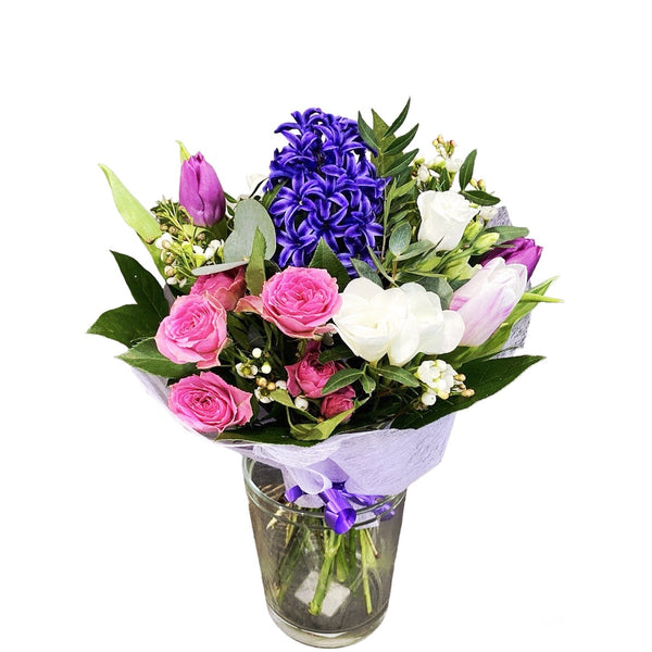 Spring bouquet - tulips, freesias and hyacinths
