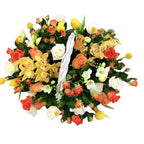 Cos cu mix de flori XXL  - orhidee, trandafiri, lalele