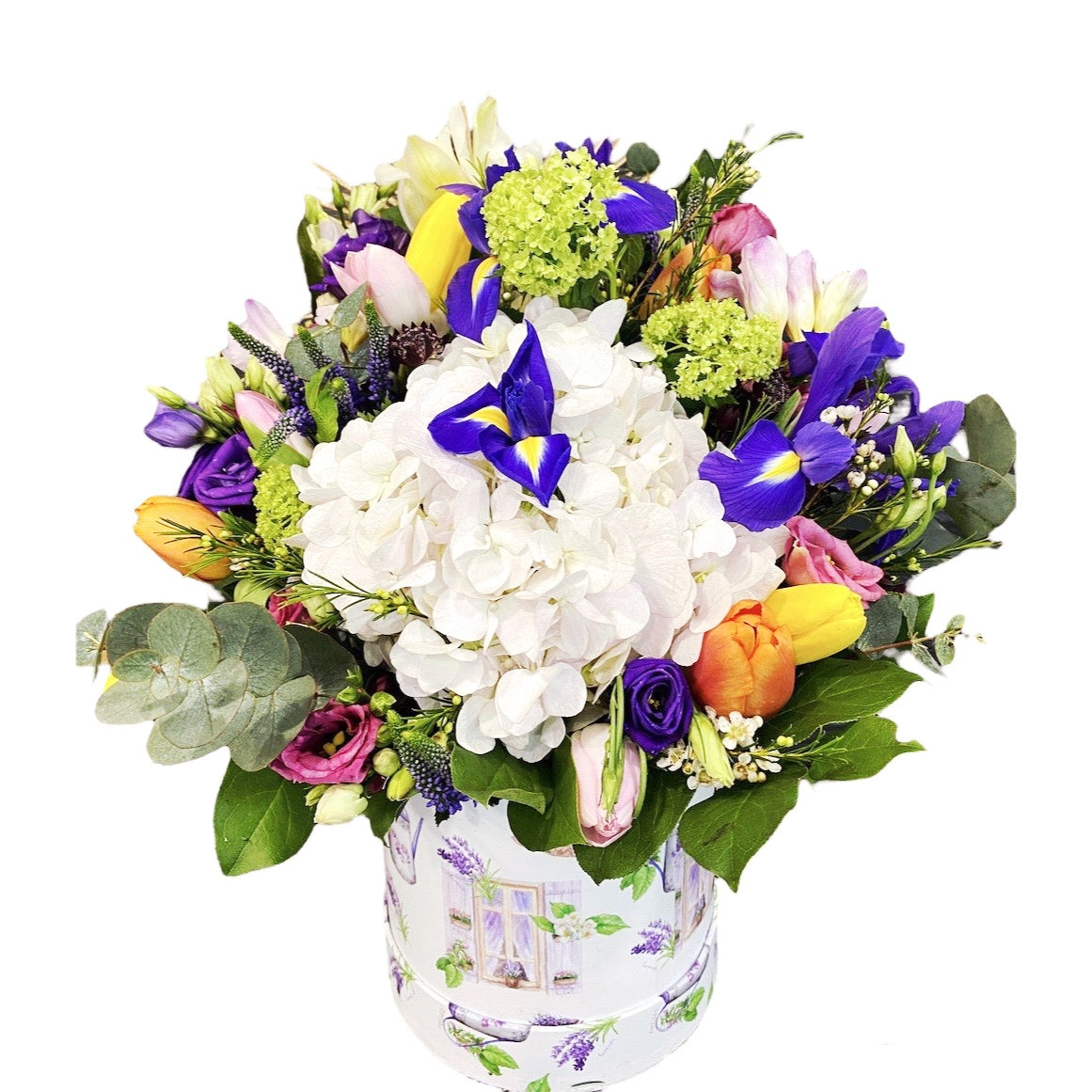 Aranjament cu flori de primavara