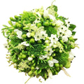 Fresh wedding bouquet, in shades of green and white