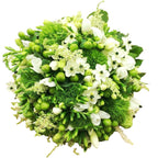 Fresh wedding bouquet, in shades of green and white