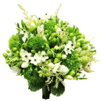 Fresh wedding bouquet, in shades of green and white