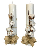 Lumanari nunta simple cu bumbac