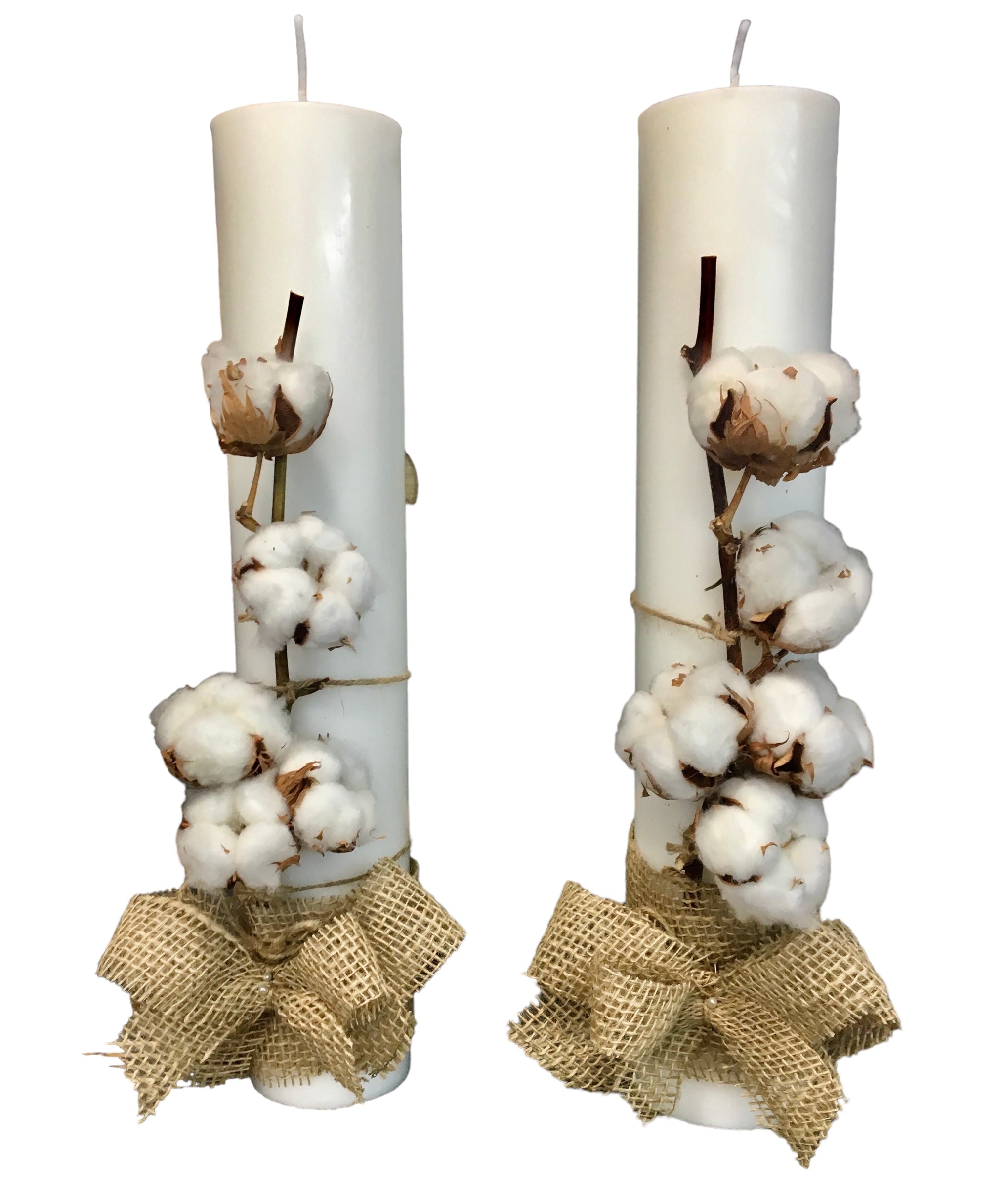 Lumanari nunta simple cu bumbac