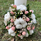 Short cotton baptism candle