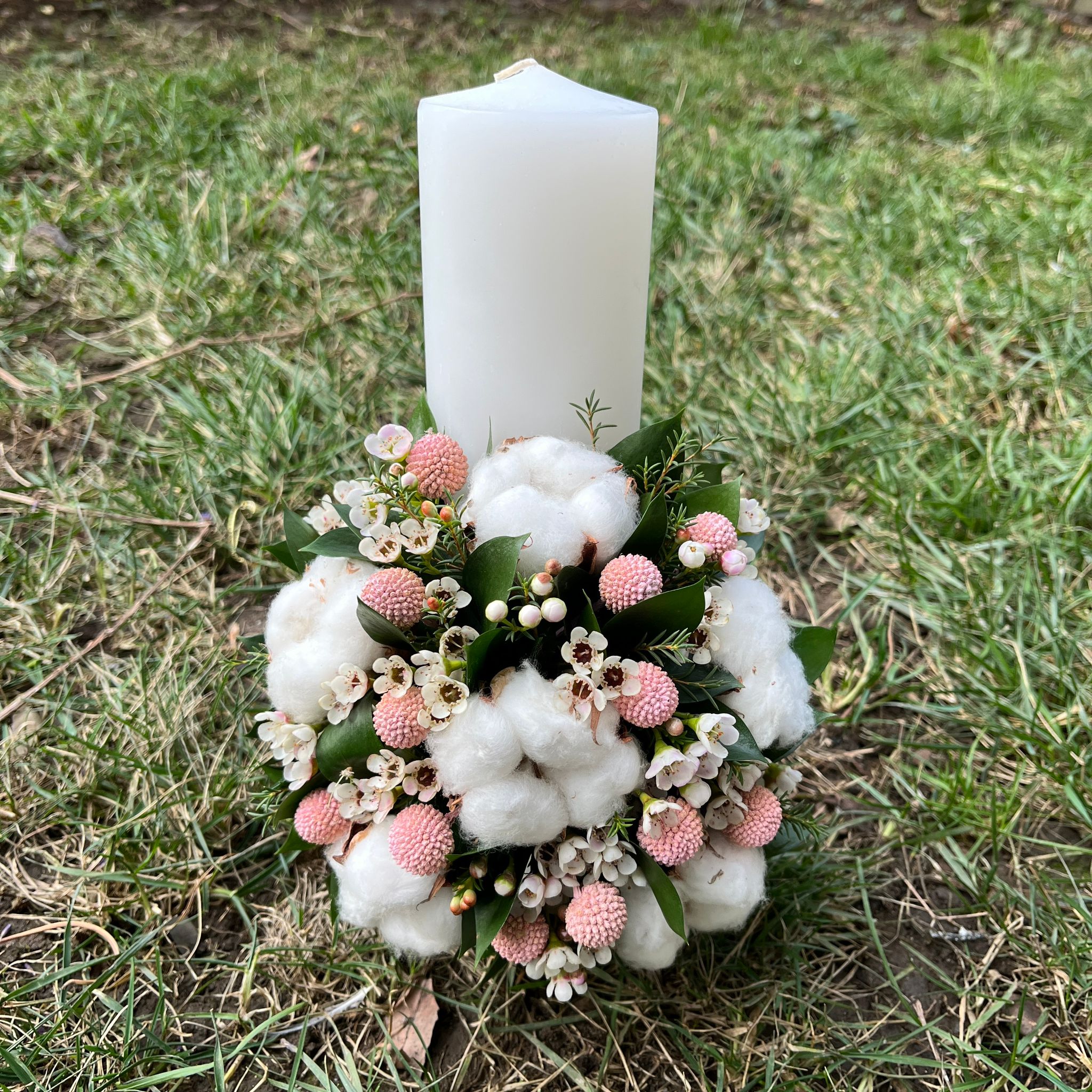 Lumanare botez scurta bumbac