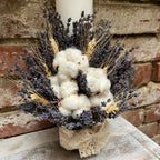 Lumanare botez speciala bumbac, spice de grau si lavanda