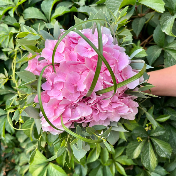 Bridesmaid bouquet with pink hydrangea