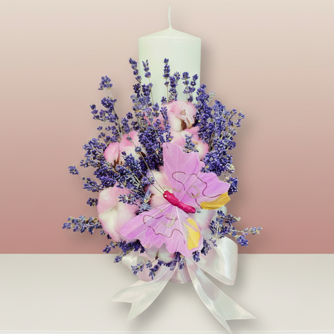 Lumanare botez scurta bumbac