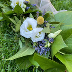 Aranjament cristelnita botez lisianthus si lavanda