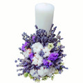 Lumanare botez scurta bumbac si limonium