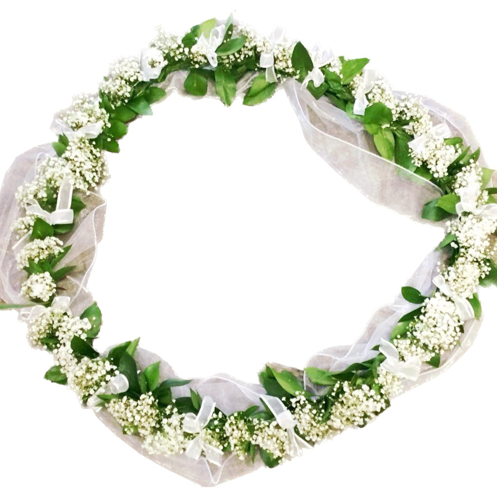 Aranjament cristelnita din floarea miresei