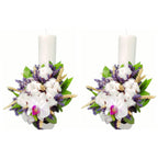 Lumanari nunta scurte rustice spice de grau si lavanda