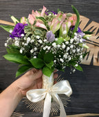 Buchet mireasa lisianthus mov